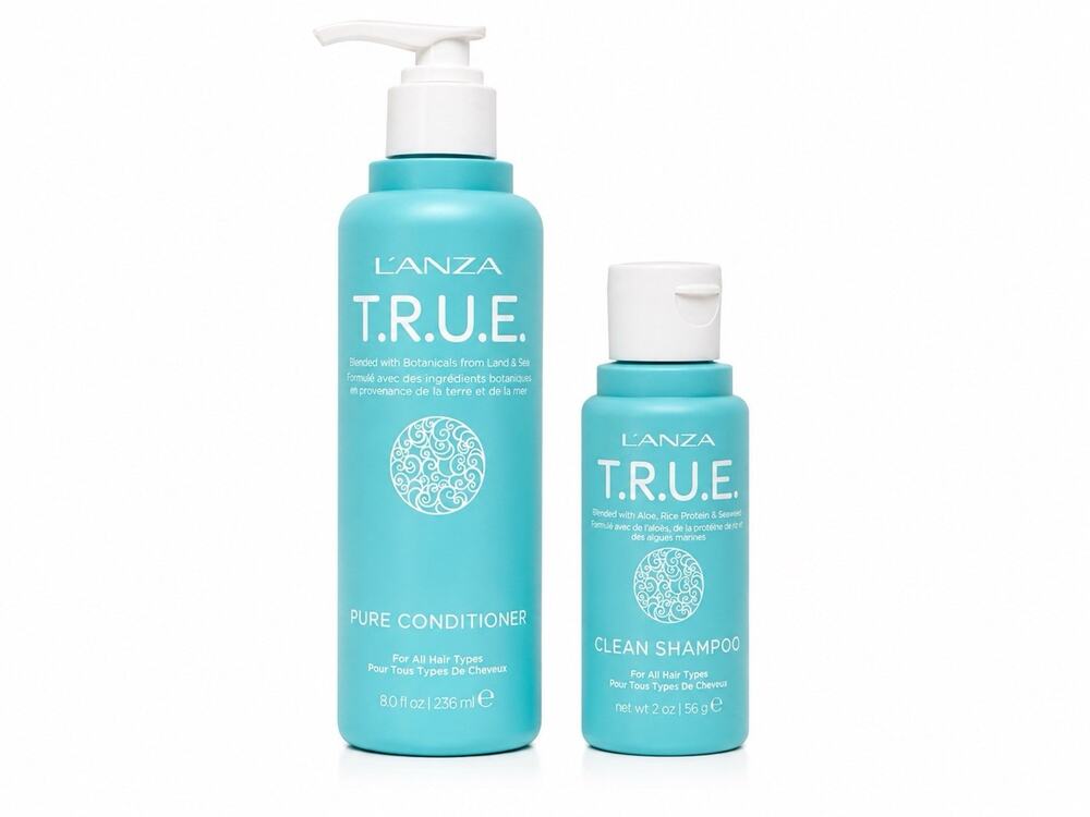 L’ANZA T.R.U.E. Pure Conditioner 8 fl oz & Clean Shampoo 2 oz Travel Set